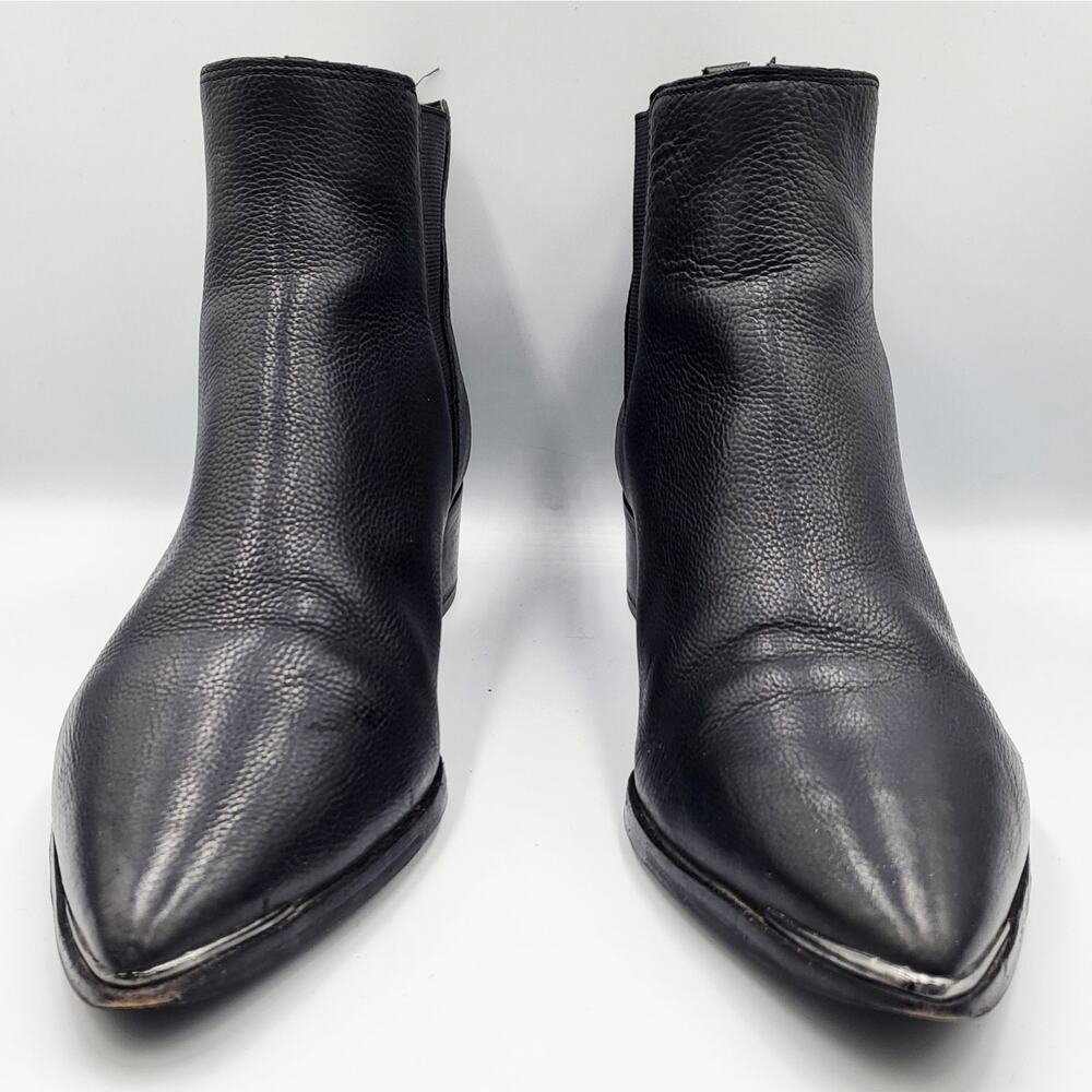 Marc Fisher LTD Yale Pointed Toe Black Leather Chelsea Ankle Bootie Women’s 8.5M